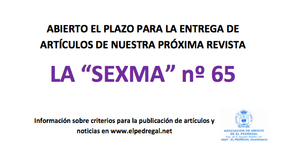 ABIERTO EL PLAZO PARA LA ENTREGA DE ARTÍCULOS PARA LA PRÓXIMA REVISTA